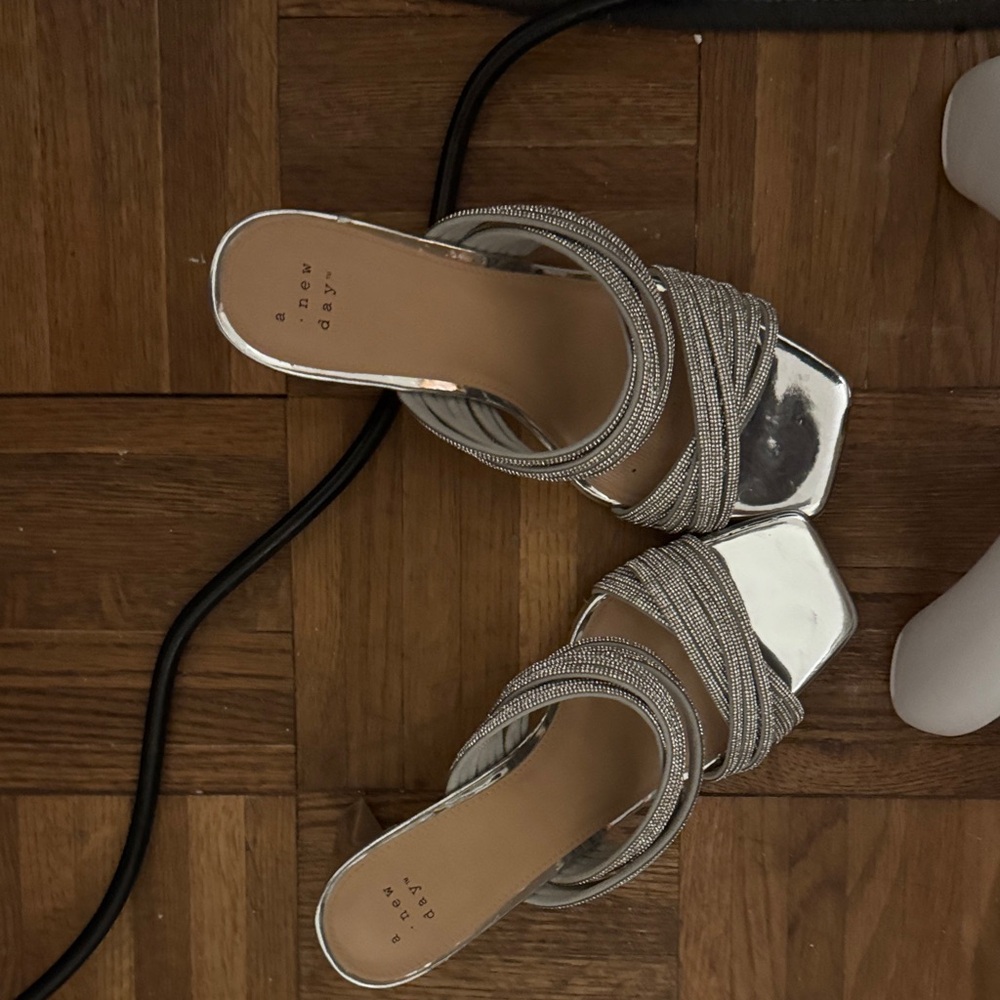 A New Day Silver Strappy Sandals